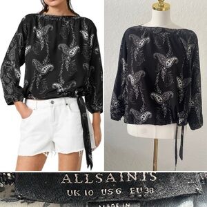 AllSaints Laci Kashmir Top Size 6